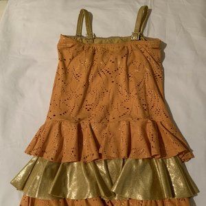 Kelle Orange & Gold Dance/Halloween Costume Size Large Child
